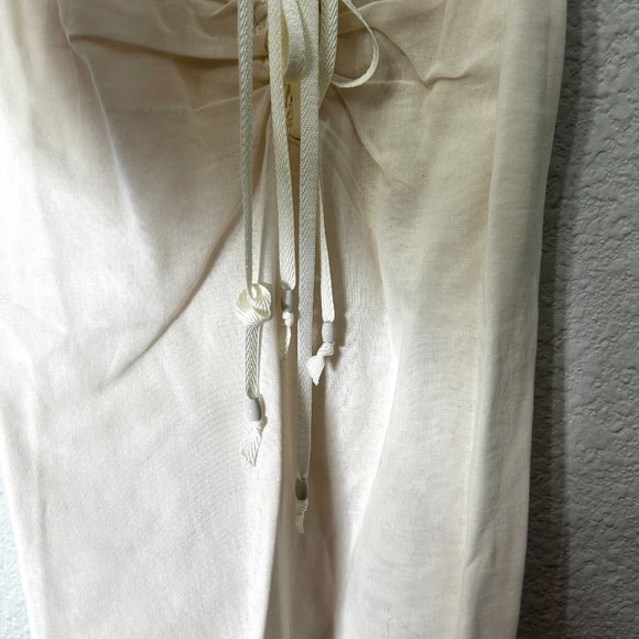 Zac Posen Cream Leaf Embroidered Spaghetti Strap Cotton Top Sz 4 - Picture 7 of 12